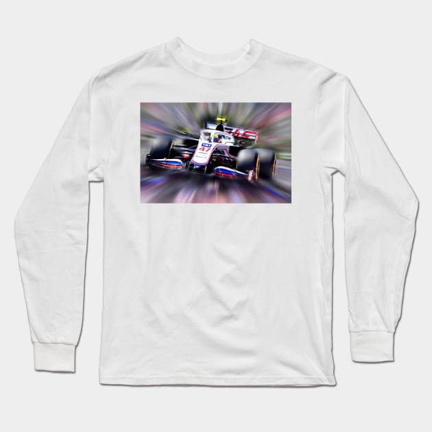 Mick Schumacher - Haas Formula One 2021 Long Sleeve T-Shirt by DeVerviers